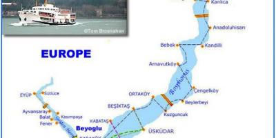 博斯普鲁斯海峡的轮渡码地图
