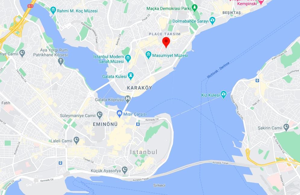 地图的伊斯坦布尔吉汉吉尔