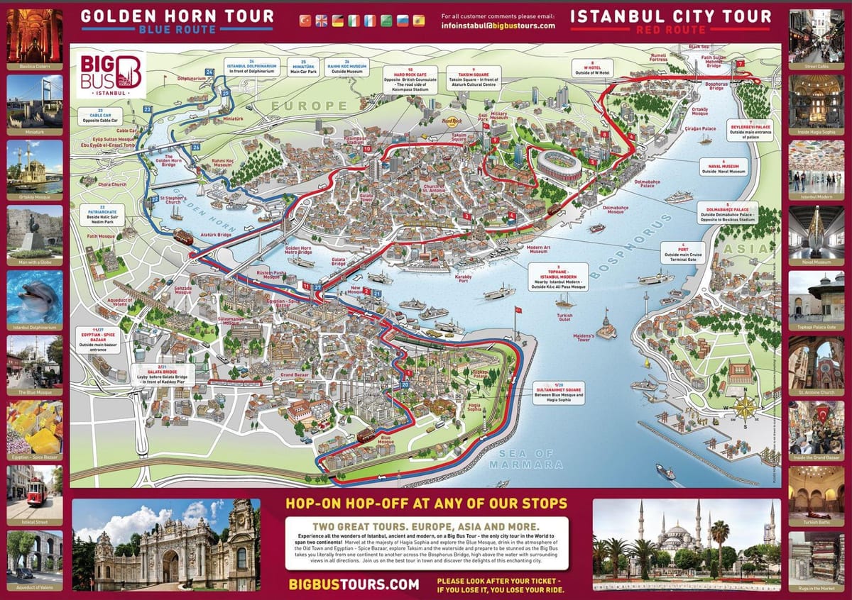 伊斯坦布尔跳上跳下巴士地图