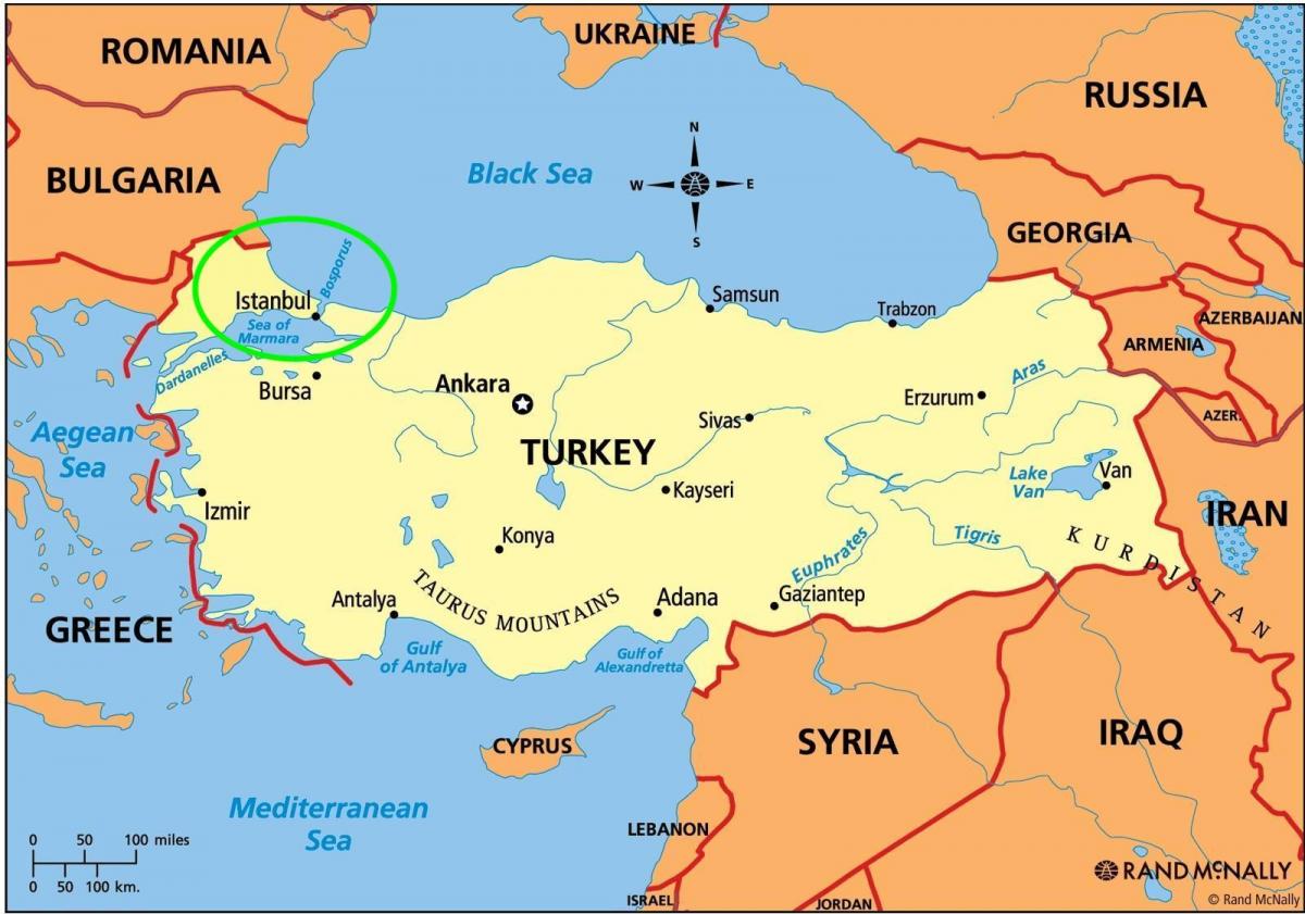 伊斯坦布尔的地图上的位置