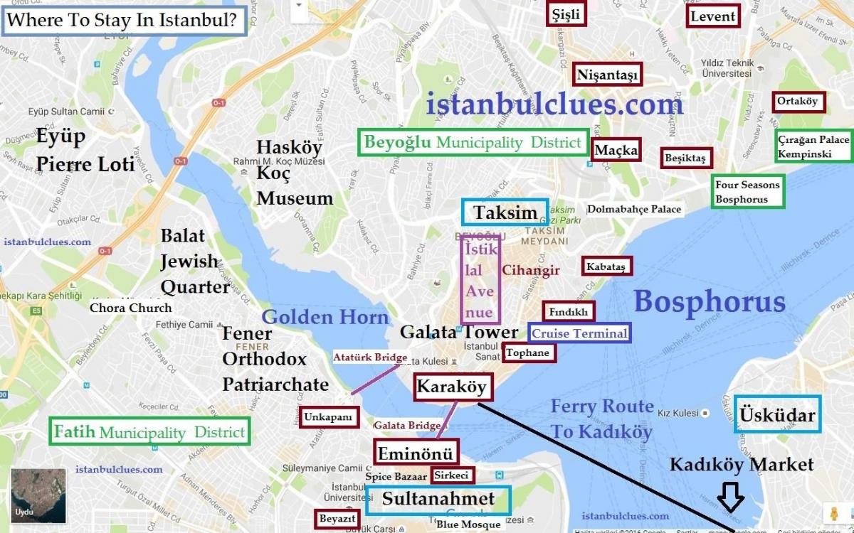 伊斯坦布尔拉特的地图