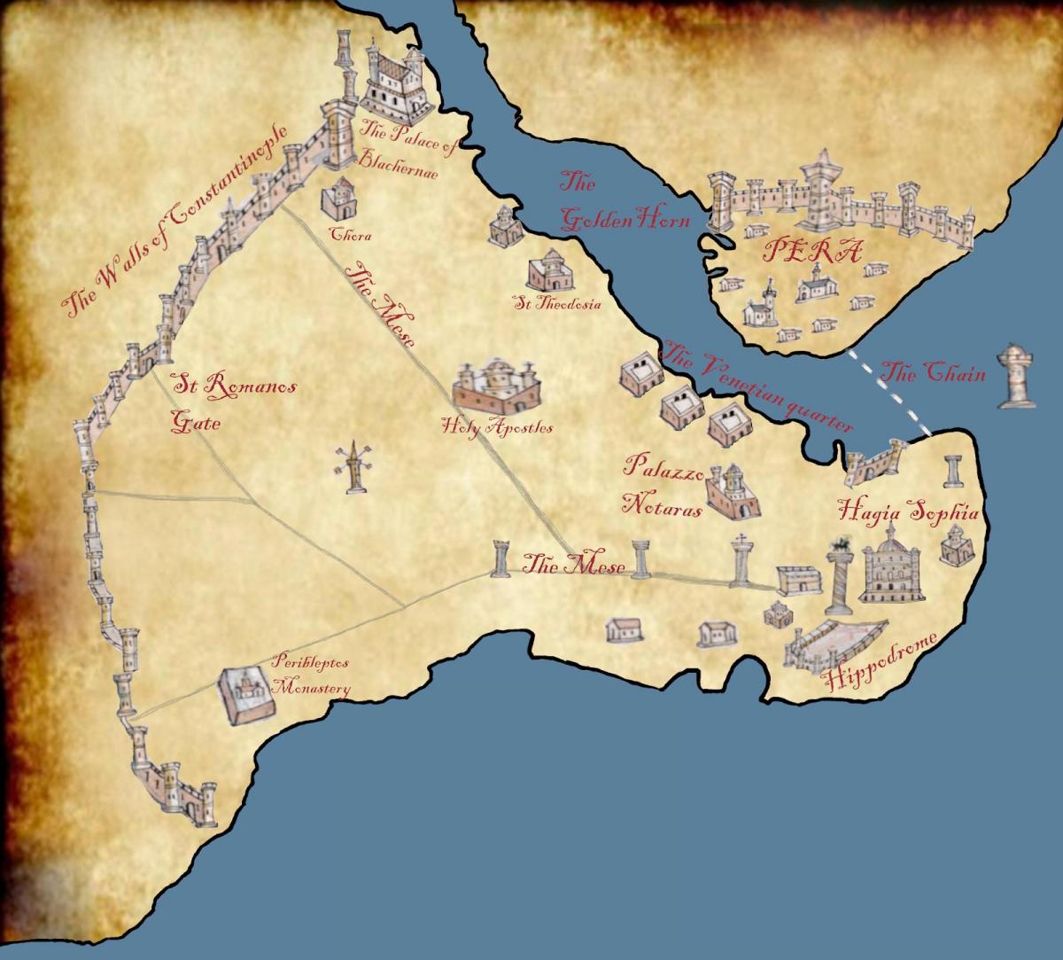 地图君士坦丁堡1453