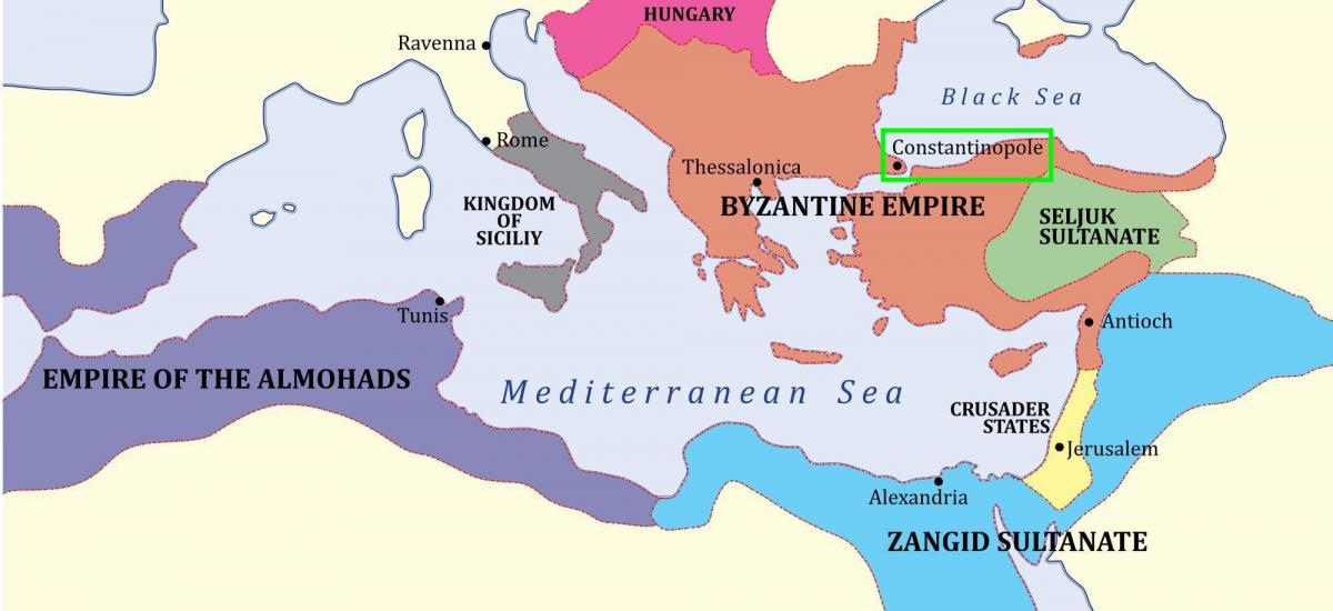 君士坦丁堡在欧洲的地图