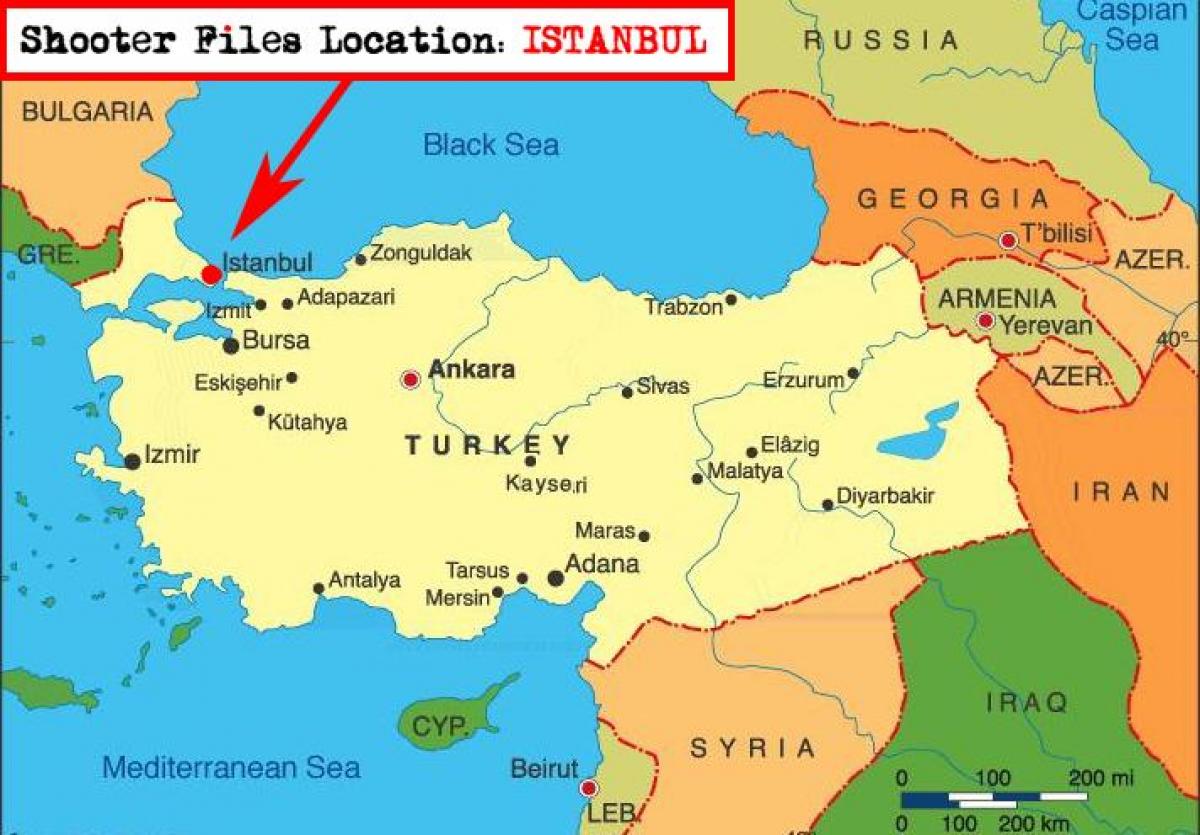 地图的伊斯坦布尔和周边国家