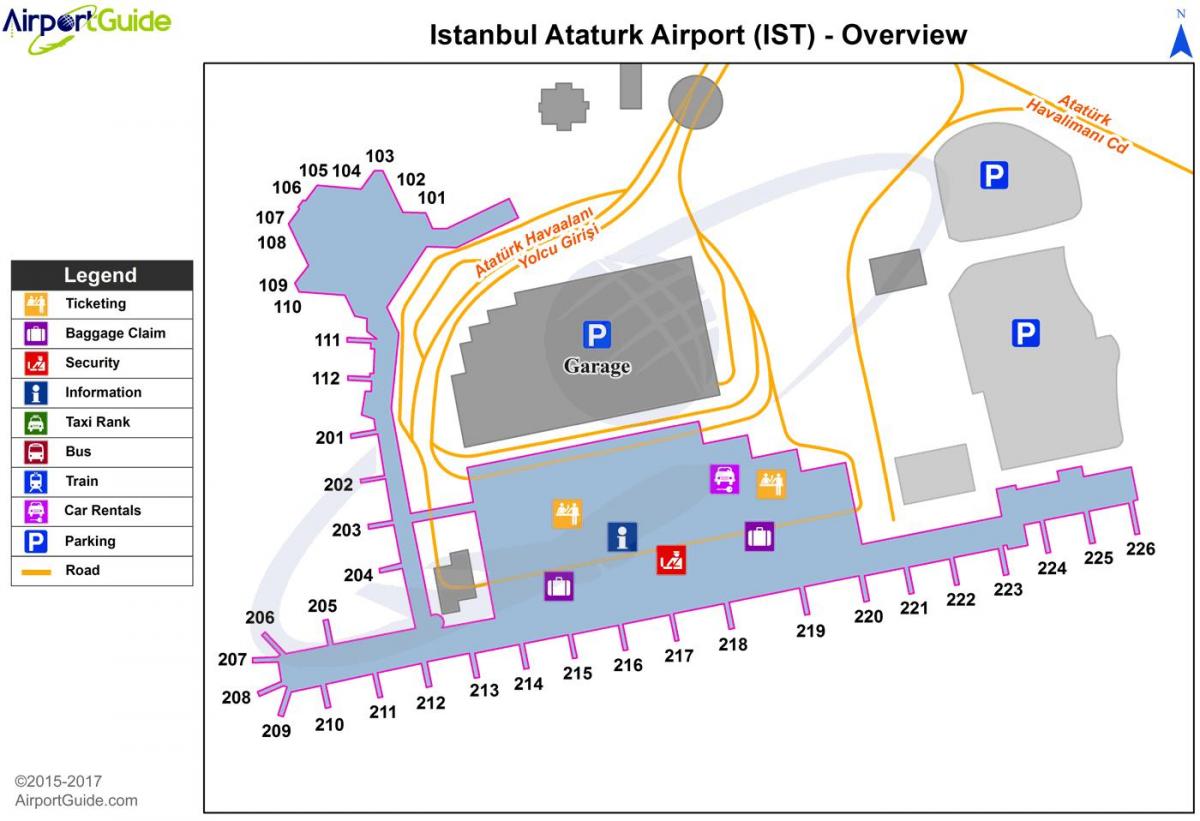 阿塔图尔克机场过境的地图