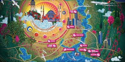 伊斯坦布尔购物中心的地图