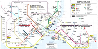 伊斯坦布尔的巴士路线的地图