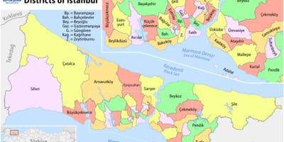 伊斯坦布尔的街区地图