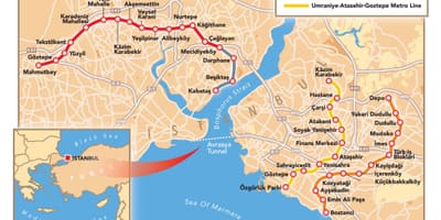 地图的伊斯坦布尔隧道