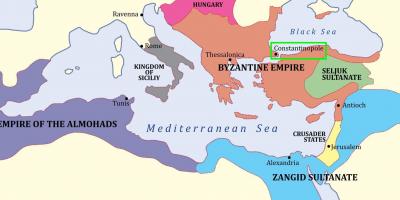 君士坦丁堡在欧洲的地图